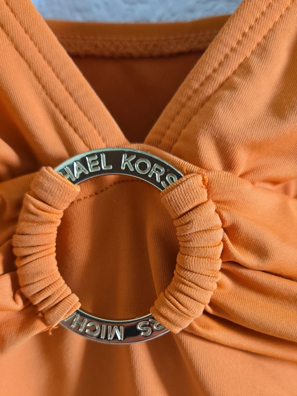 Michael Kors Orange One-Piece Swimsuit with Front Ring Accent